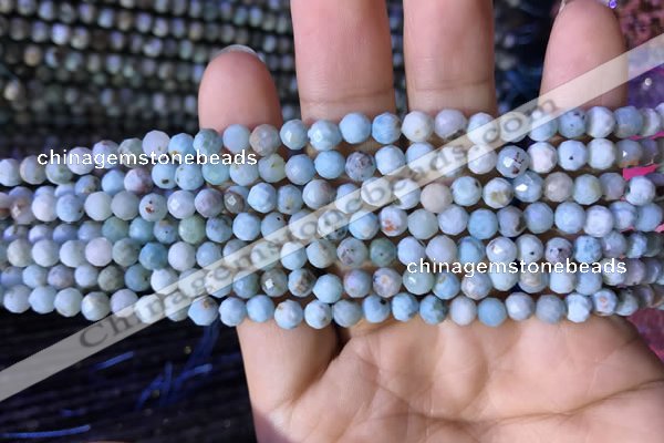 CTG771 15.5 inches 5mm faceted round tiny larimar gemstone beads