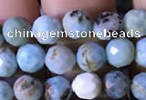 CTG772 15.5 inches 6mm faceted round tiny larimar gemstone beads