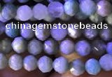 CTG776 15.5 inches 4mm faceted round tiny amazonite beads wholesale