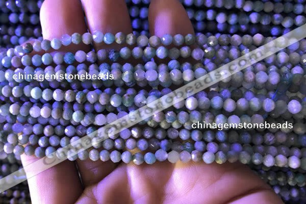 CTG776 15.5 inches 4mm faceted round tiny amazonite beads wholesale