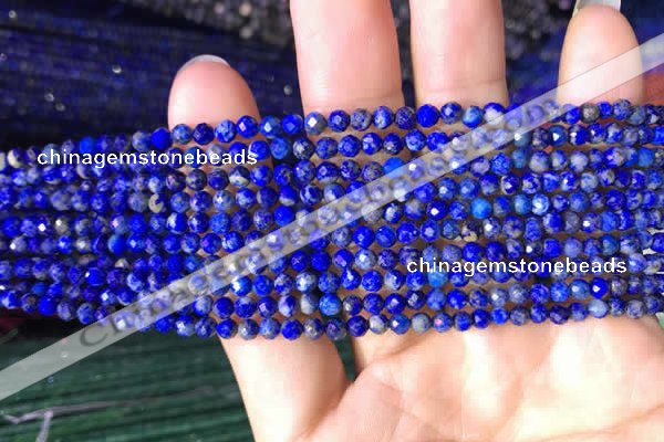 CTG782 15.5 inches 3mm faceted round tiny lapis lazuli beads wholesale