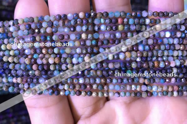 CTG791 15.5 inches 3mm faceted round tiny chrysocolla beads