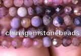 CTG798 15.5 inches 3mm faceted round tiny ruby sapphire beads