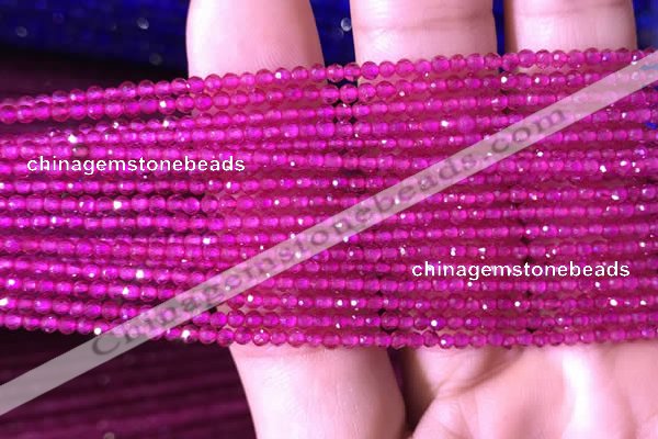 CTG807 15.5 inches 2mm faceted round tiny red corundum beads