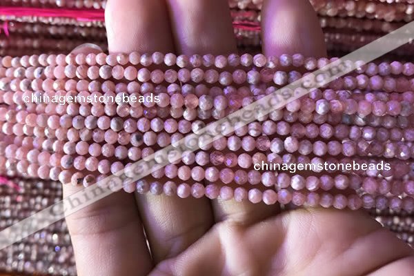 CTG811 15.5 inches 3mm faceted round tiny rhodochrosite beads