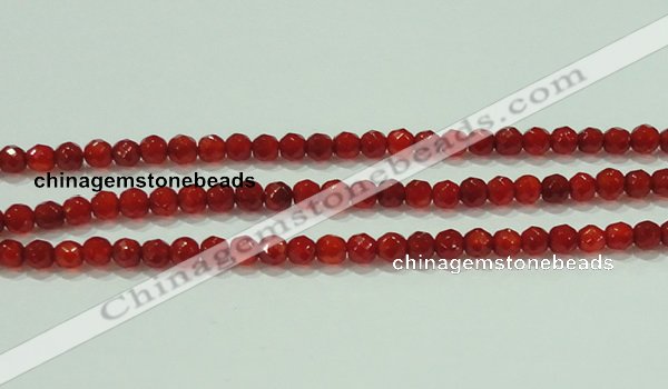 CTG82 15.5 inches 3mm faceted round tiny red agate beads wholesale