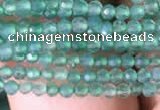 CTG827 15.5 inches 2mm faceted round tiny green agate beads