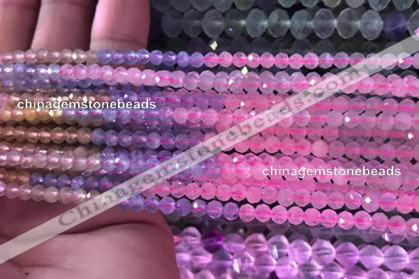 CTG838 15.5 inches 3mm faceted round tiny morganite beads