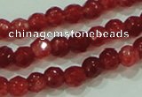 CTG85 15.5 inches 3mm faceted round tiny dyed white jade beads wholesale