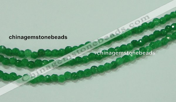 CTG87 15.5 inches 3mm faceted round tiny dyed white jade beads wholesale