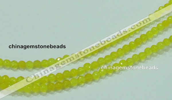 CTG88 15.5 inches 3mm faceted round tiny yellow agate beads wholesale