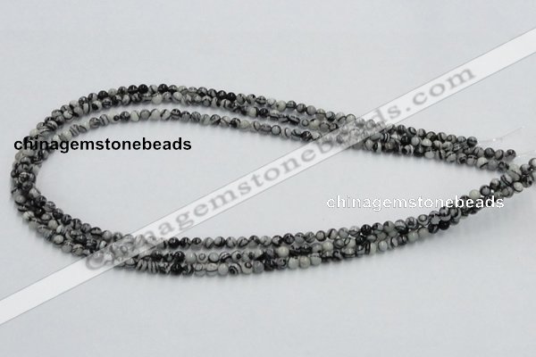 CTJ01 16 inches 4mm round black water jasper beads wholesale
