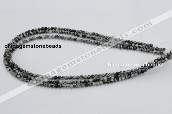 CTJ01 16 inches 4mm round black water jasper beads wholesale