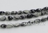 CTJ04 16 inches 4*7mm rice black water jasper beads wholesale