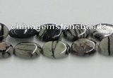 CTJ10 16 inches 8*12mm oval black water jasper beads wholesale