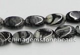 CTJ11 16 inches 10*14mm oval black water jasper beads wholesale