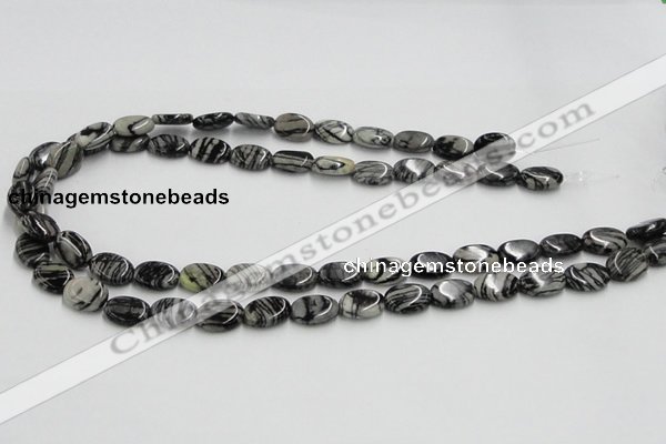 CTJ11 16 inches 10*14mm oval black water jasper beads wholesale