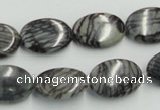 CTJ12 16 inches 13*18mm oval black water jasper beads wholesale