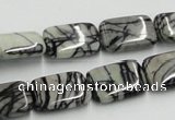 CTJ18 16 inches 13*18mm rectangle black water jasper beads wholesale