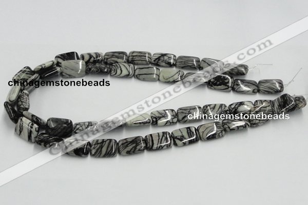 CTJ18 16 inches 13*18mm rectangle black water jasper beads wholesale