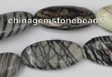 CTJ223 15.5 inches 15*30mm oval black water jasper beads wholesale