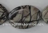 CTJ225 15.5 inches 25*35mm oval black water jasper beads wholesale