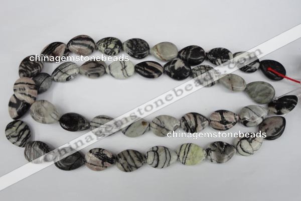 CTJ231 15.5 inches 15*20mm flat teardrop black water jasper beads