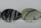 CTJ232 15.5 inches 17*24mm flat teardrop black water jasper beads