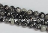 CTJ25 15.5 inches 8mm round black water jasper beads wholesale