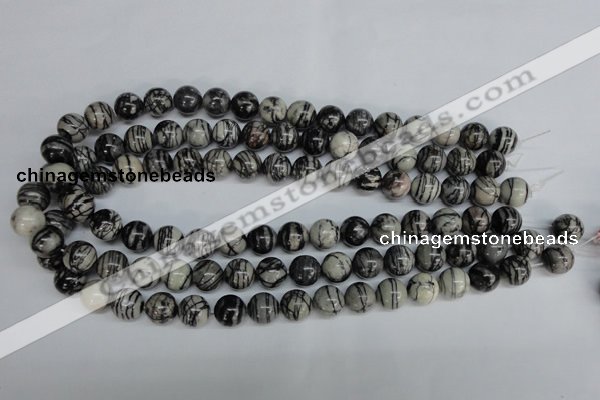 CTJ27 15.5 inches 12mm round black water jasper beads wholesale