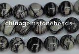 CTJ29 15.5 inches 16mm round black water jasper beads wholesale