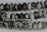 CTJ31 15.5 inches 5*10mm rondelle black water jasper beads wholesale