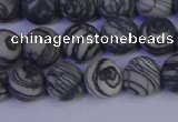 CTJ402 15.5 inches 8mm round matte black water jasper beads