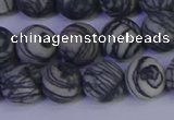 CTJ403 15.5 inches 10mm round matte black water jasper beads