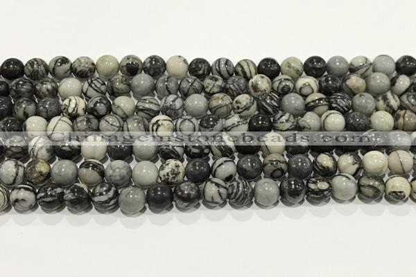 CTJ411 15.5 inches 6mm round black water jasper gemstone beads wholesale