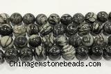 CTJ415 15.5 inches 14mm round black water jasper gemstone beads wholesale