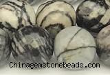 CTJ423 15 inches 12mm faceted round black water jasper beads