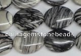 CTJ43 15.5 inches 15*20mm oval black water jasper beads wholesale