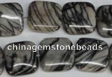 CTJ53 15.5 inches 18*18mm square black water jasper beads wholesale