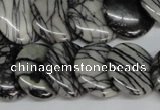 CTJ60 15.5 inches 20mm flat round black water jasper beads wholesale