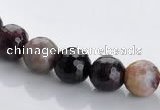 CTO02 multicolored 8mm  faceted round natural tourmaline beads