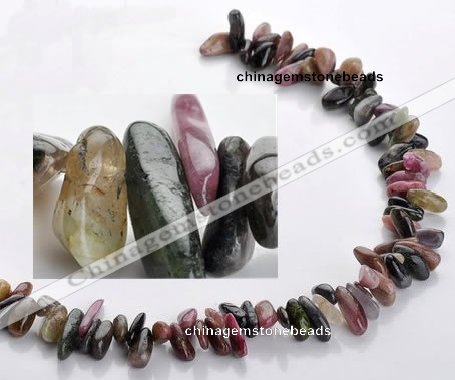 CTO04 15.5 inches 5*13mm freeform natural tourmaline chips beads