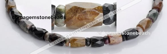 CTO09 faceted column & roundel natural tourmaline bead wholesale