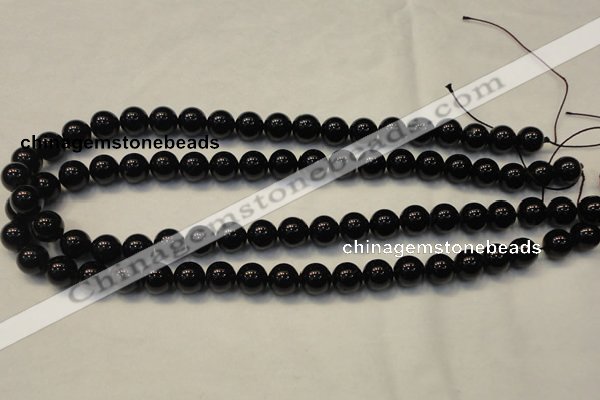 CTO103 15.5 inches 10mm round natural black tourmaline beads