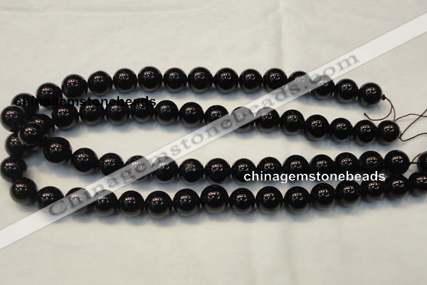 CTO104 15.5 inches 12mm round natural black tourmaline beads