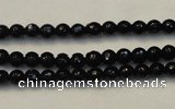 CTO106 15.5 inches 5mm faceted round natural black tourmaline beads