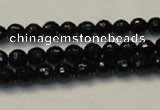 CTO107 15.5 inches 6mm faceted round natural black tourmaline beads