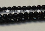 CTO107 15.5 inches 6mm faceted round natural black tourmaline beads