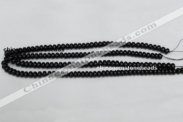 CTO118 15.5 inches 6*10mm rondelle black tourmaline beads