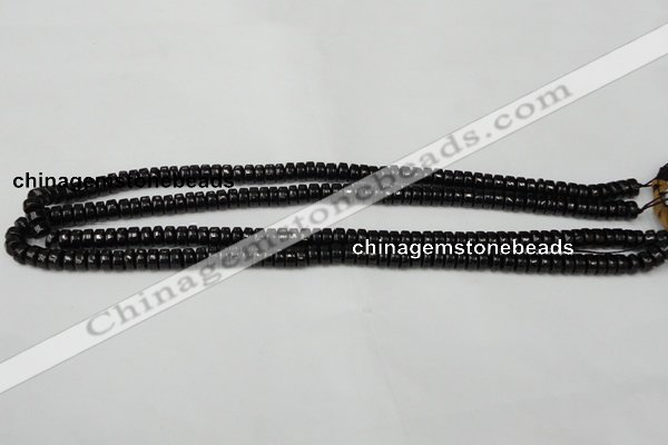 CTO121 15.5 inches 3*6mm rondelle black tourmaline beads